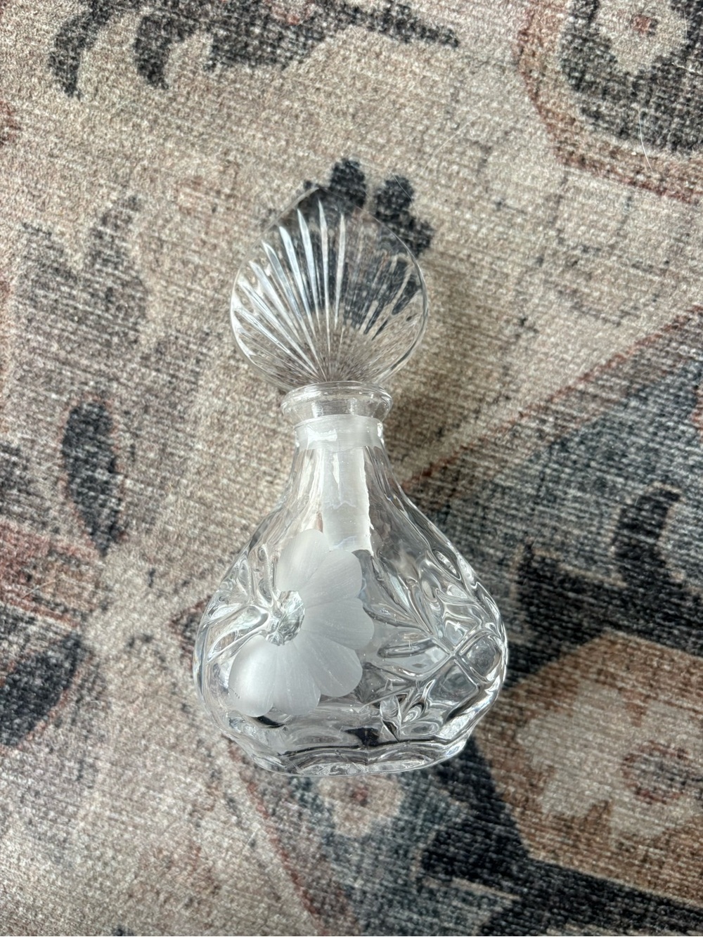 VTG Princess house Heritage Romance Crystal Perfume Bottle #803 Fan Stopper